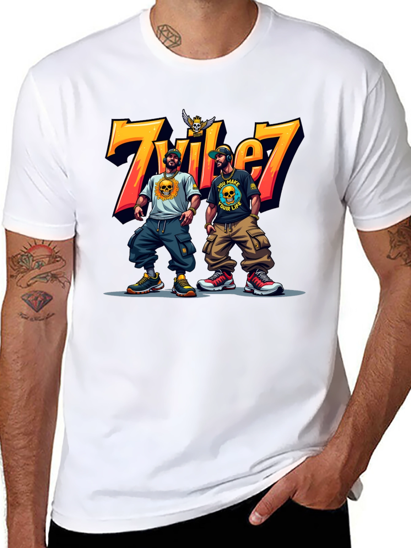 Tribe 7 Graphic Tee - Mens Black T-Shirt