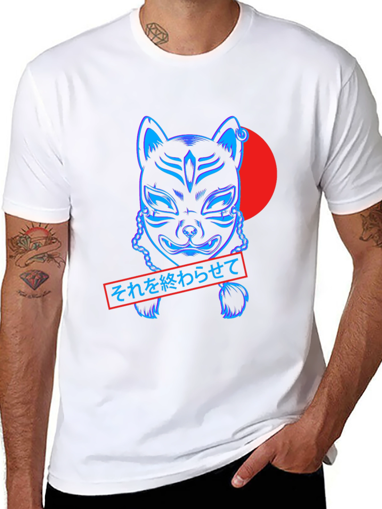 Neon Fox Mask Graphic Tee - Urban Streetwear