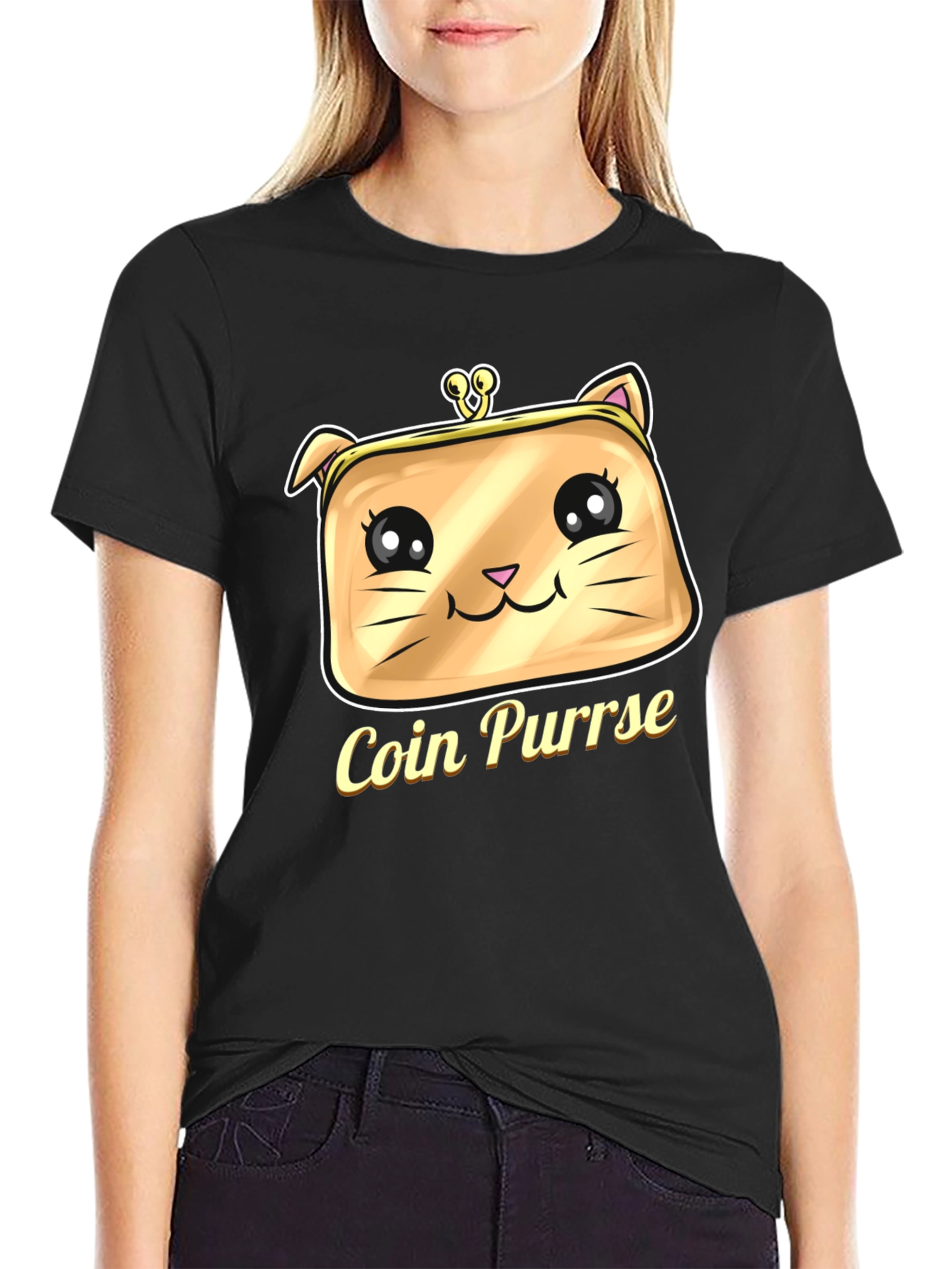 Cute Coin Purrse T-Shirt - Cat Coin Purse Design