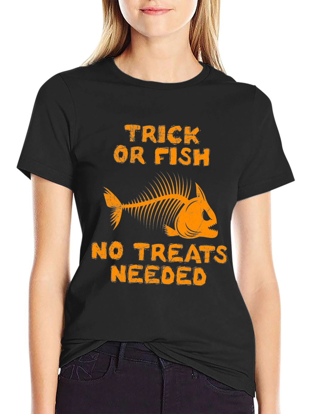 Trick Or Fish T-Shirt Halloween Skeleton Fishing Tee