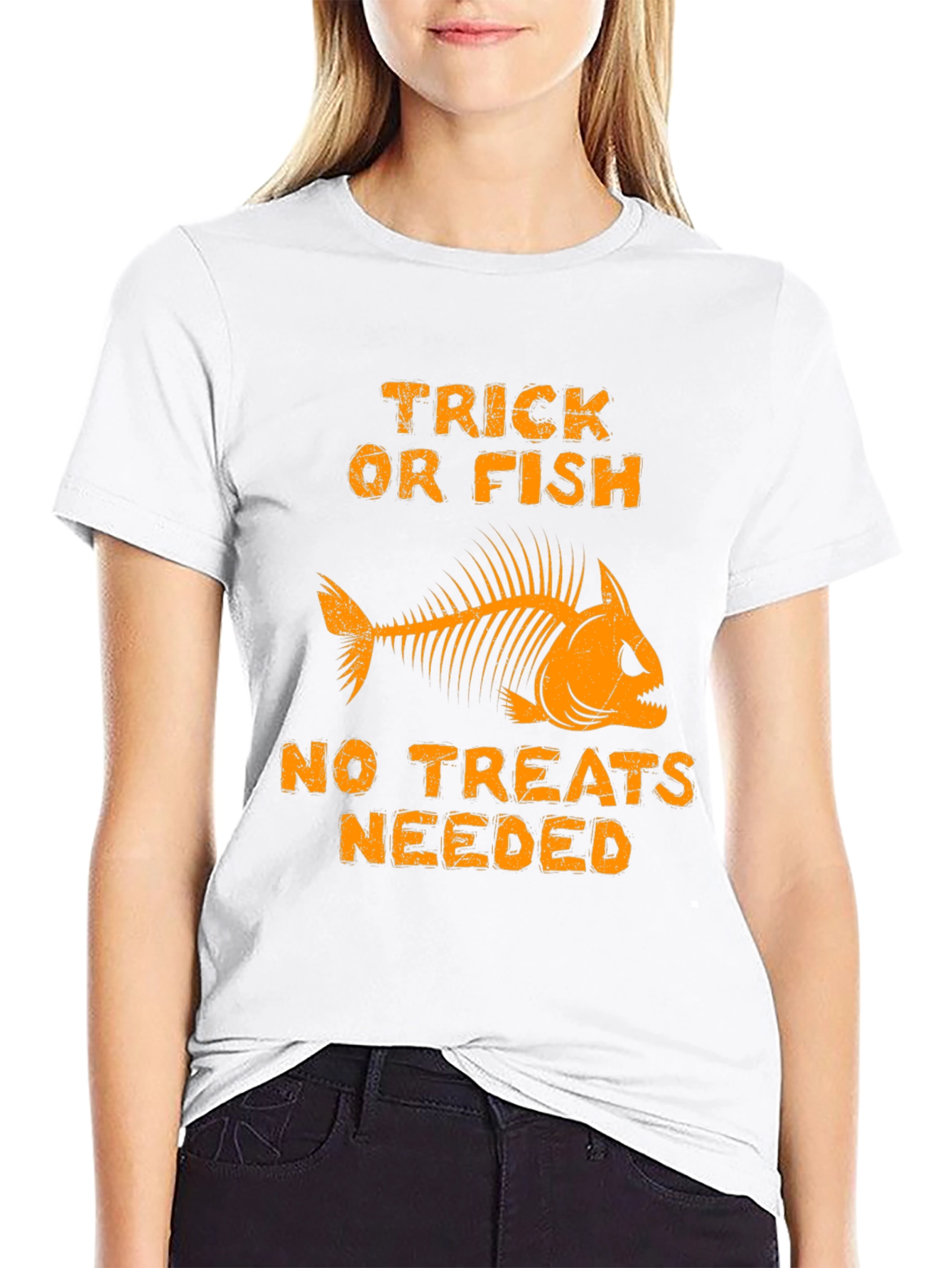 Trick Or Fish T-Shirt Halloween Skeleton Fishing Tee