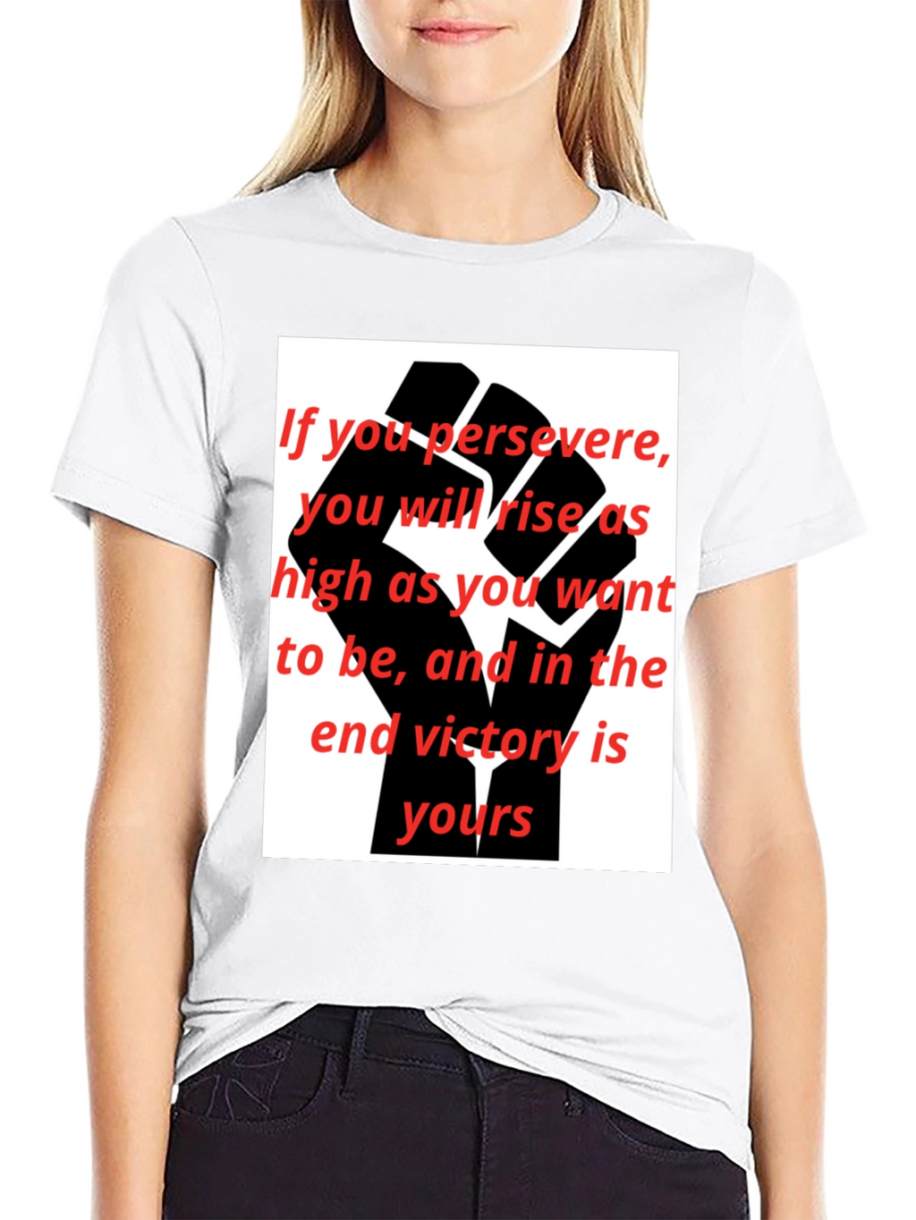 Motivational Black Fist Graphic T-Shirt