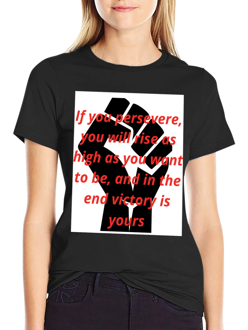 Motivational Black Fist Graphic T-Shirt