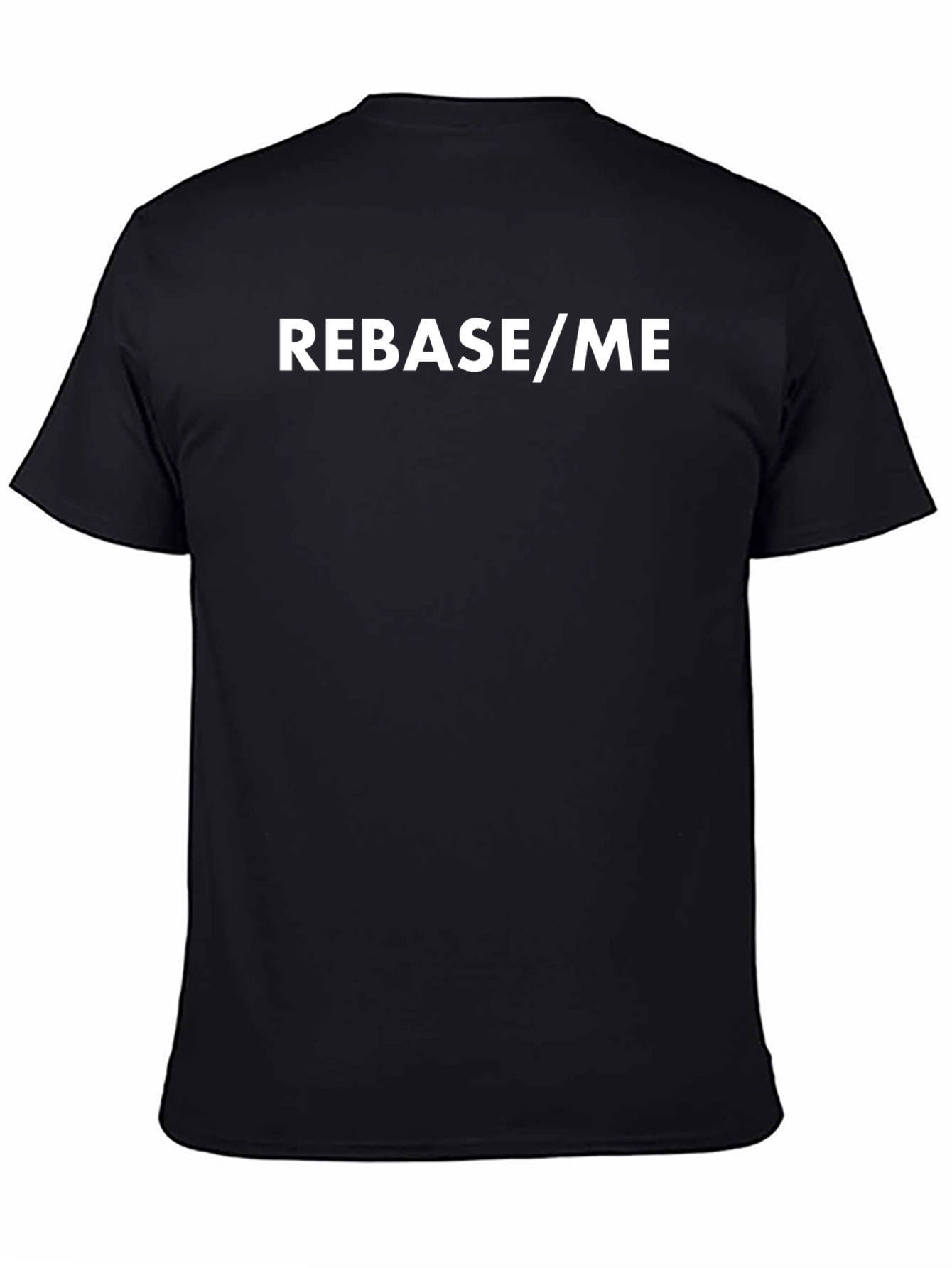 Rebase/Me Black T-Shirt - Coding Humor Tee