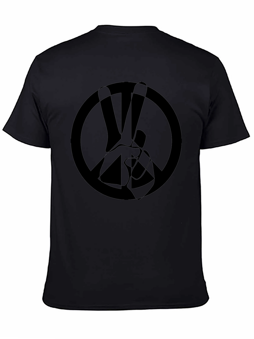 Peace Sign Graphic Black T-Shirt