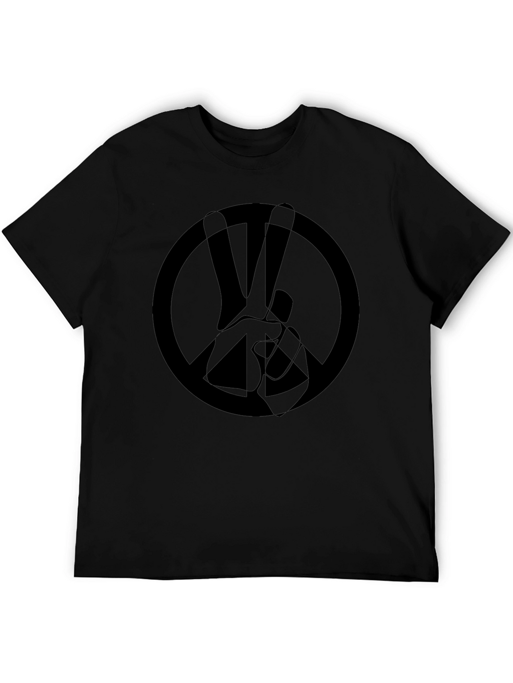 Peace Sign Graphic Black T-Shirt