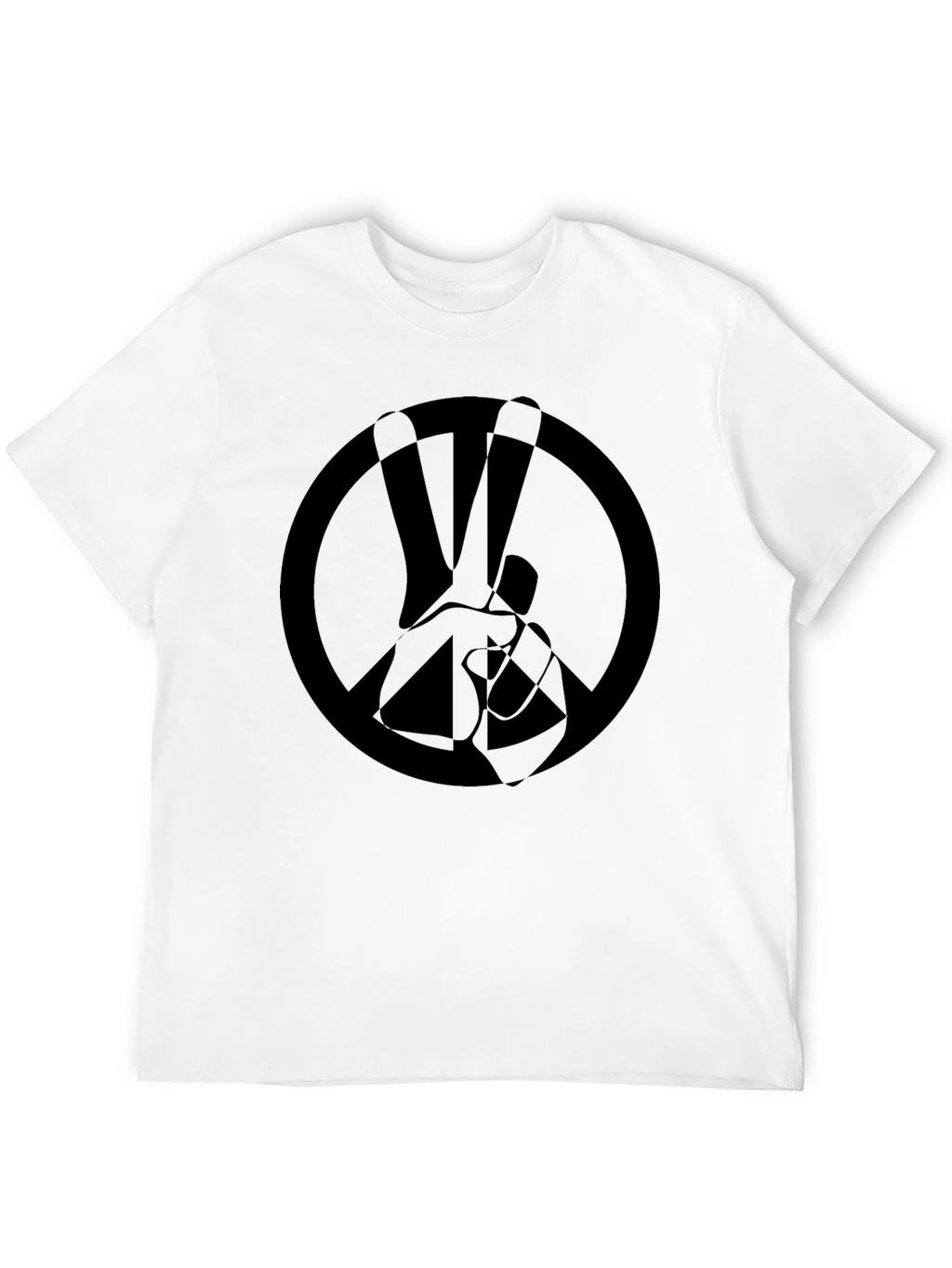 Peace Sign Graphic Black T-Shirt