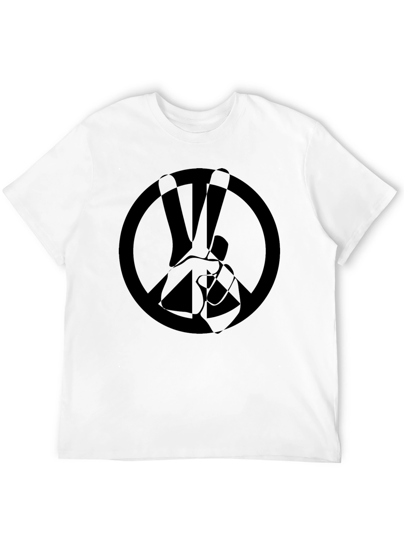 Peace Sign Graphic Black T-Shirt