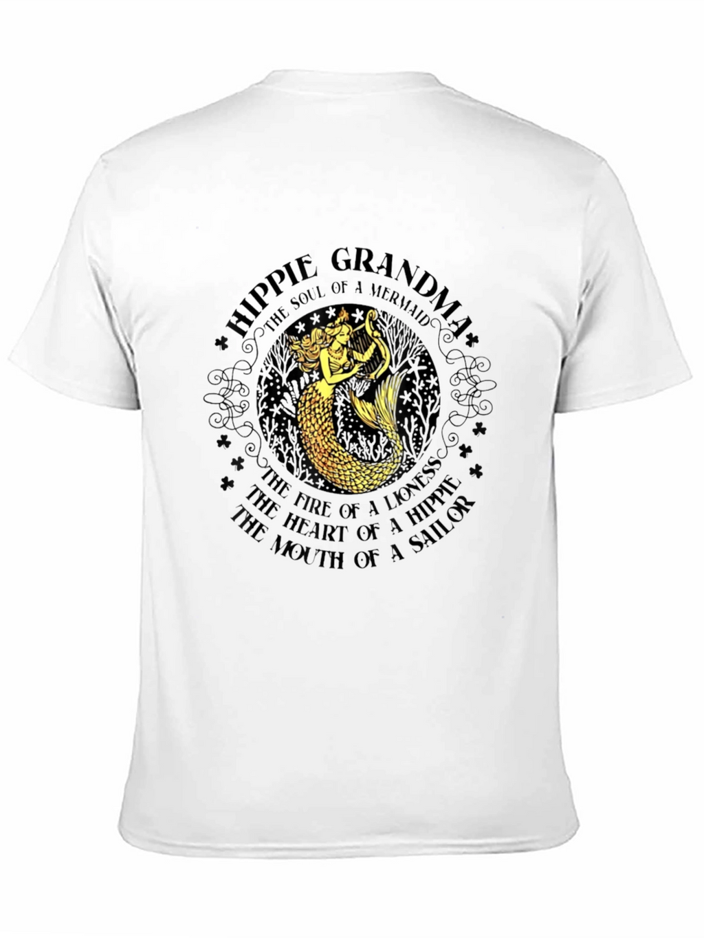 Hippie Grandma Mermaid Graphic T-Shirt