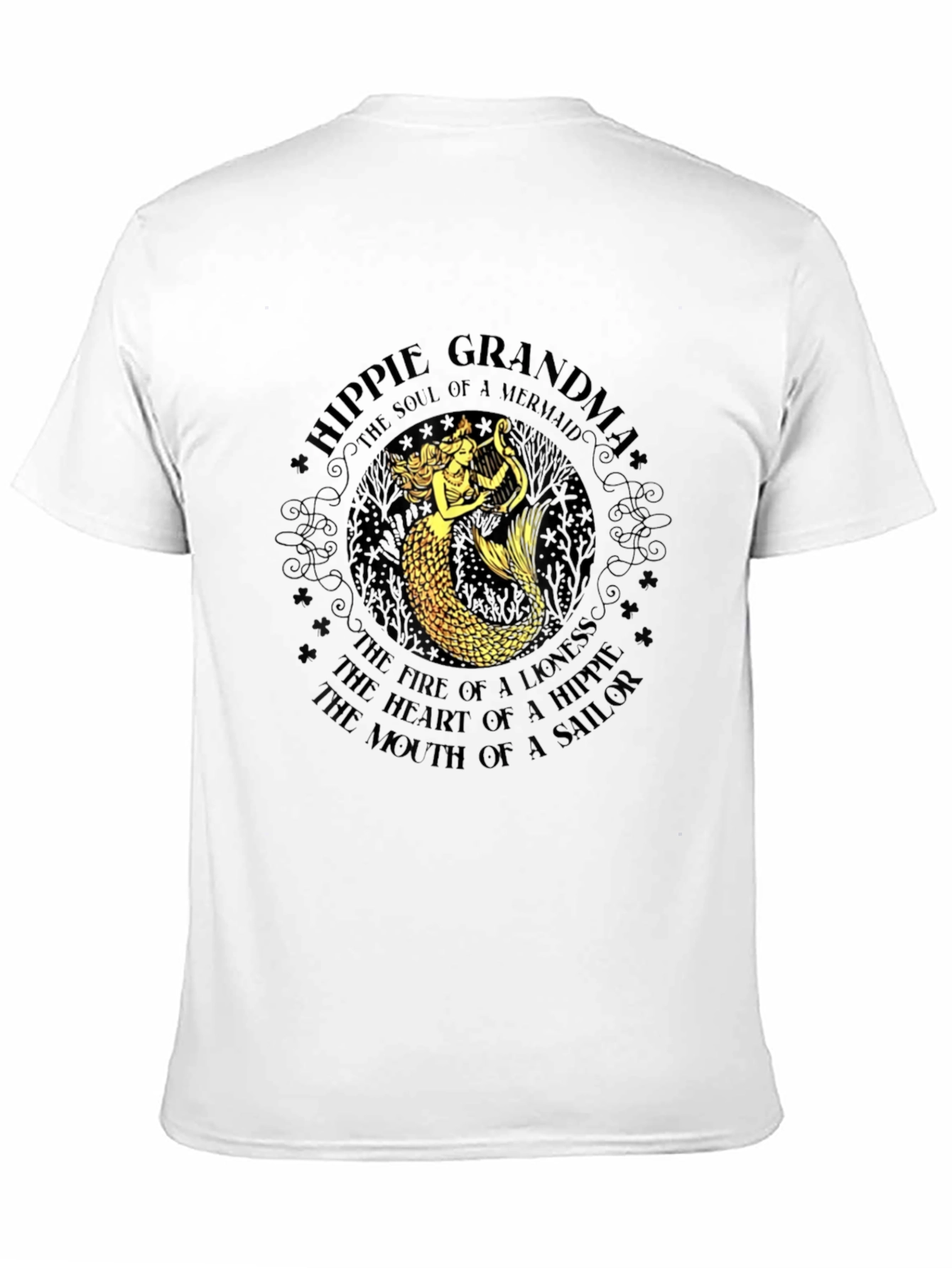 Hippie Grandma Mermaid Graphic T-Shirt