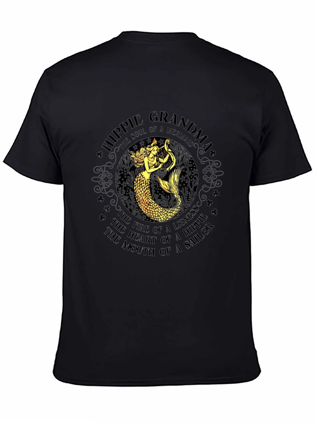 Hippie Grandma Mermaid Graphic T-Shirt
