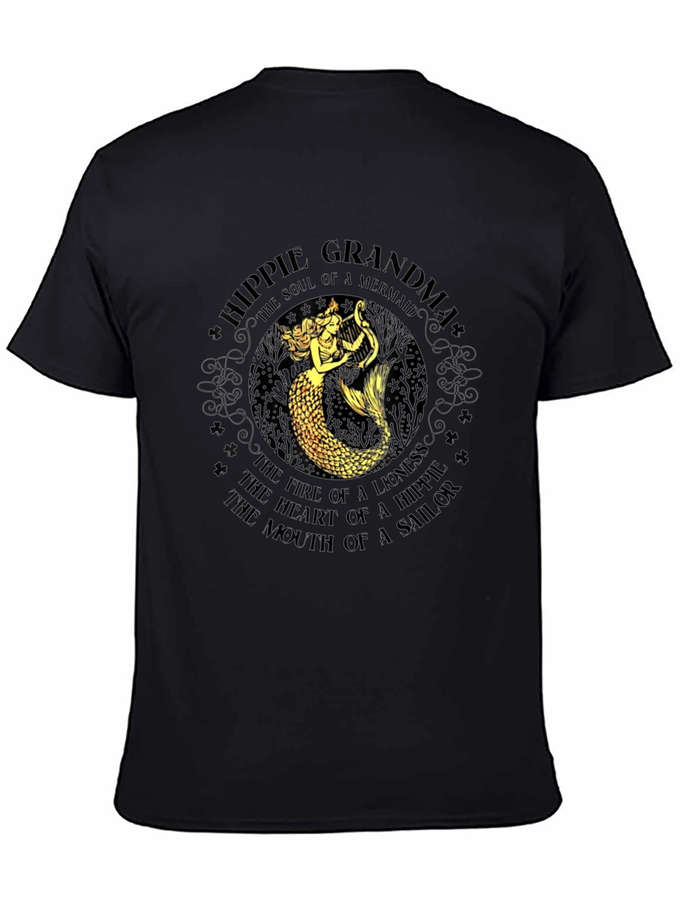 Hippie Grandma Mermaid Graphic T-Shirt