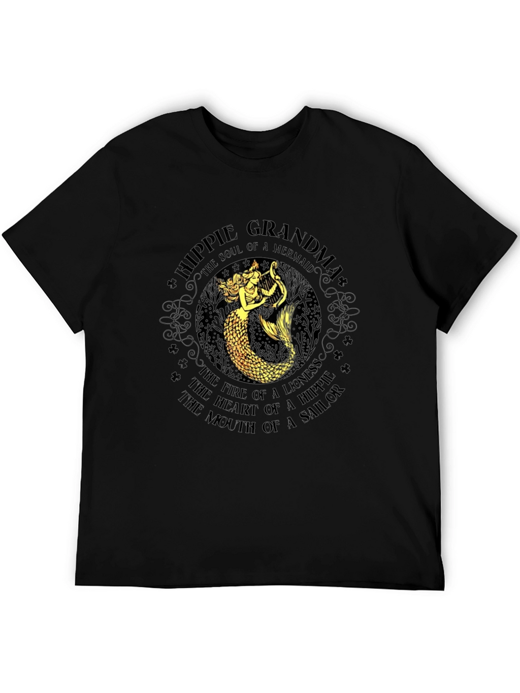 Hippie Grandma Mermaid Graphic T-Shirt