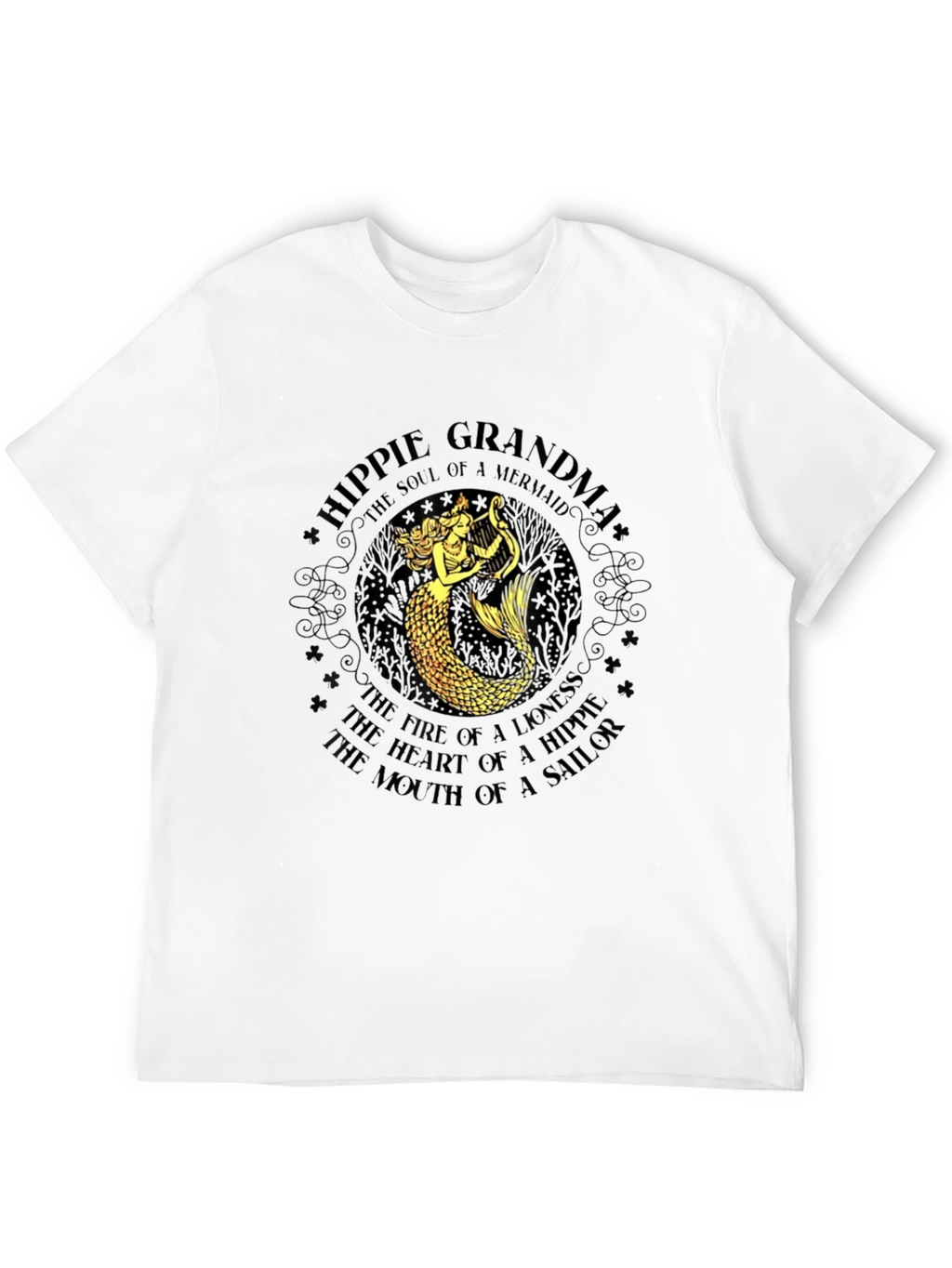 Hippie Grandma Mermaid Graphic T-Shirt