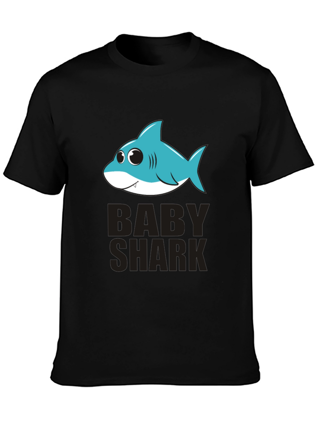 Baby Shark Graphic Tee - Black Cotton T-Shirt