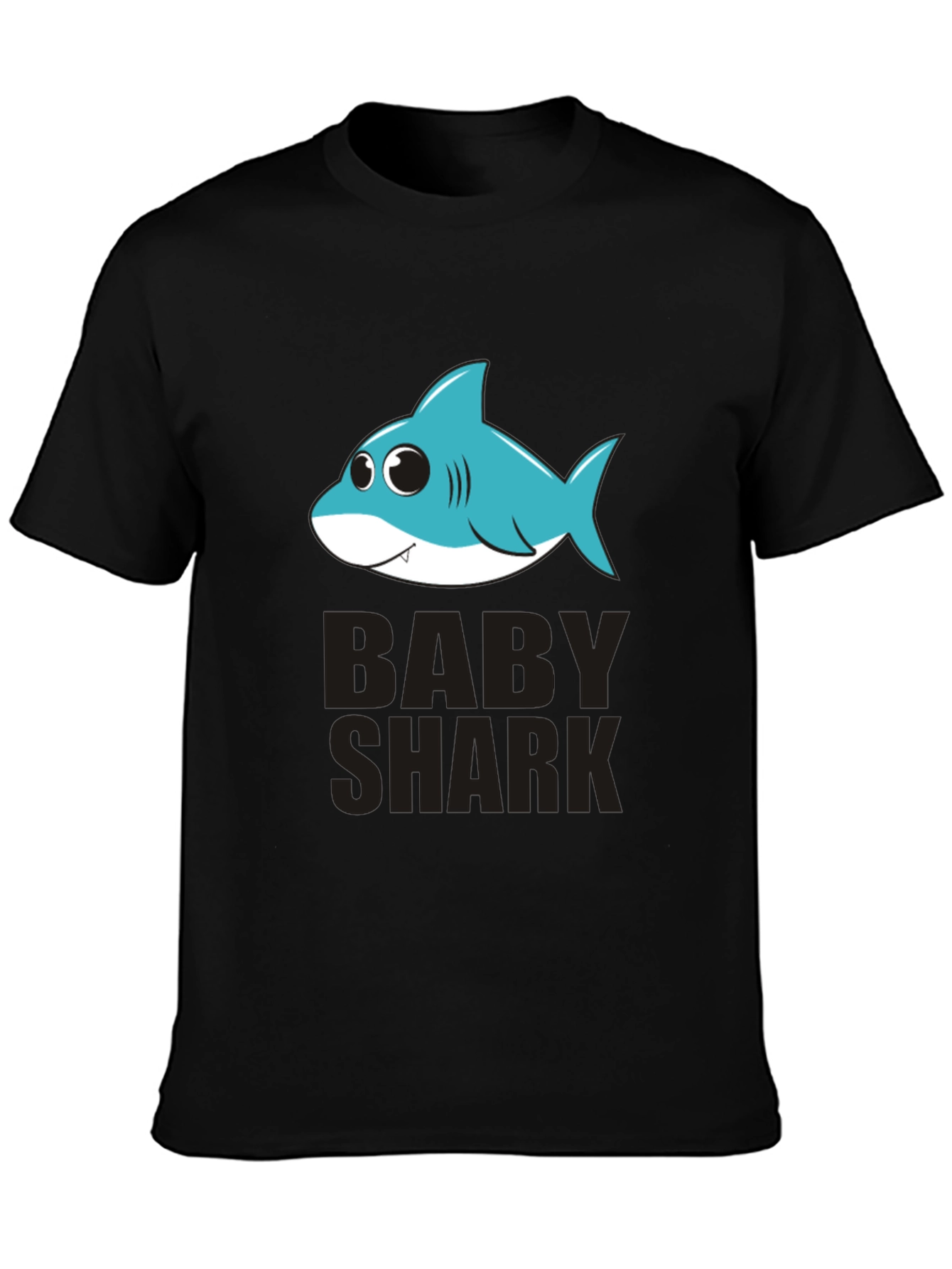 Baby Shark Graphic Tee - Black Cotton T-Shirt