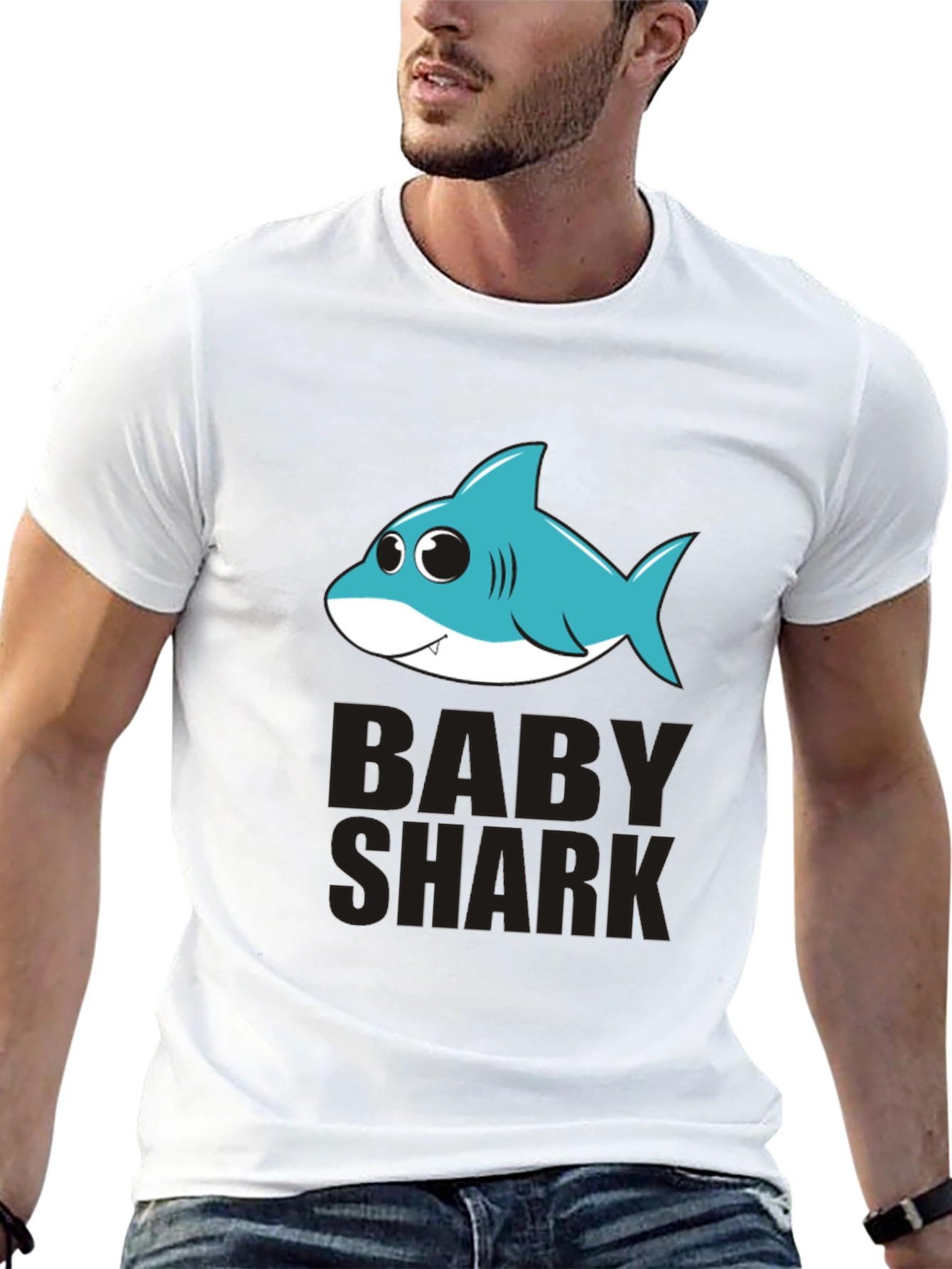 Baby Shark Graphic Tee - Black Cotton T-Shirt