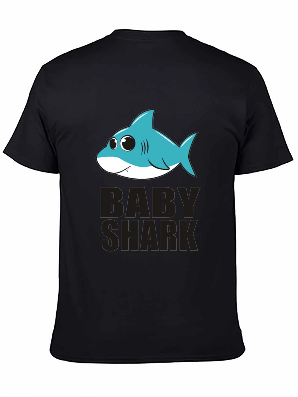 Baby Shark Graphic Tee - Black Cotton T-Shirt
