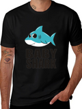 Baby Shark Graphic Tee - Black Cotton T-Shirt