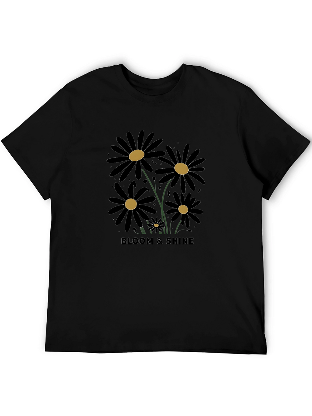 Bloom & Shine Black Daisy Graphic Tee