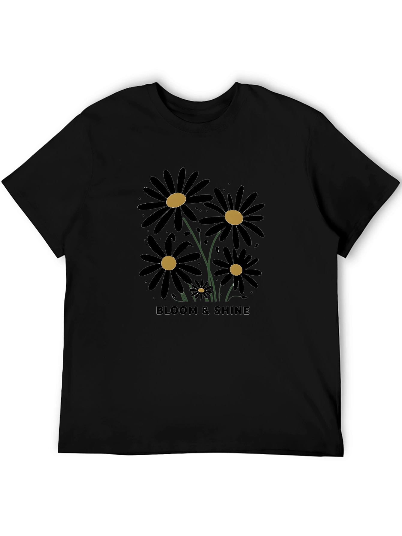 Bloom & Shine Black Daisy Graphic Tee