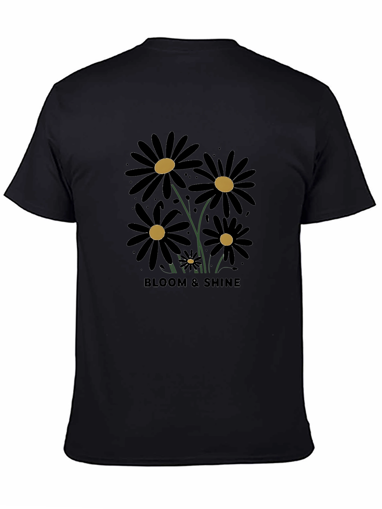 Bloom & Shine Black Daisy Graphic Tee