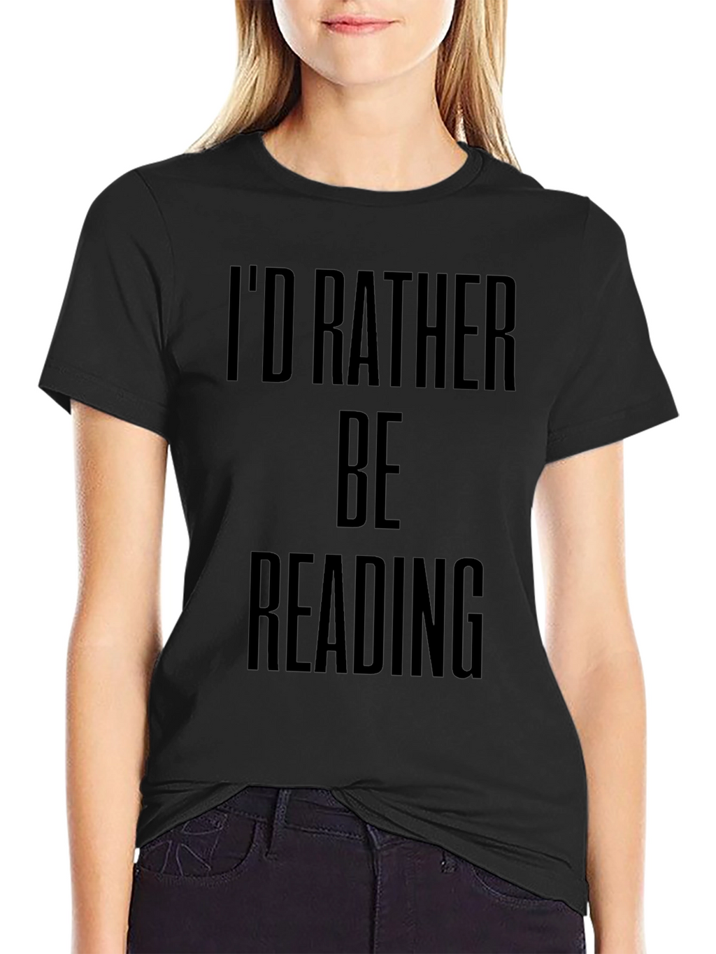 Id Rather Be Reading Black Graphic Tee