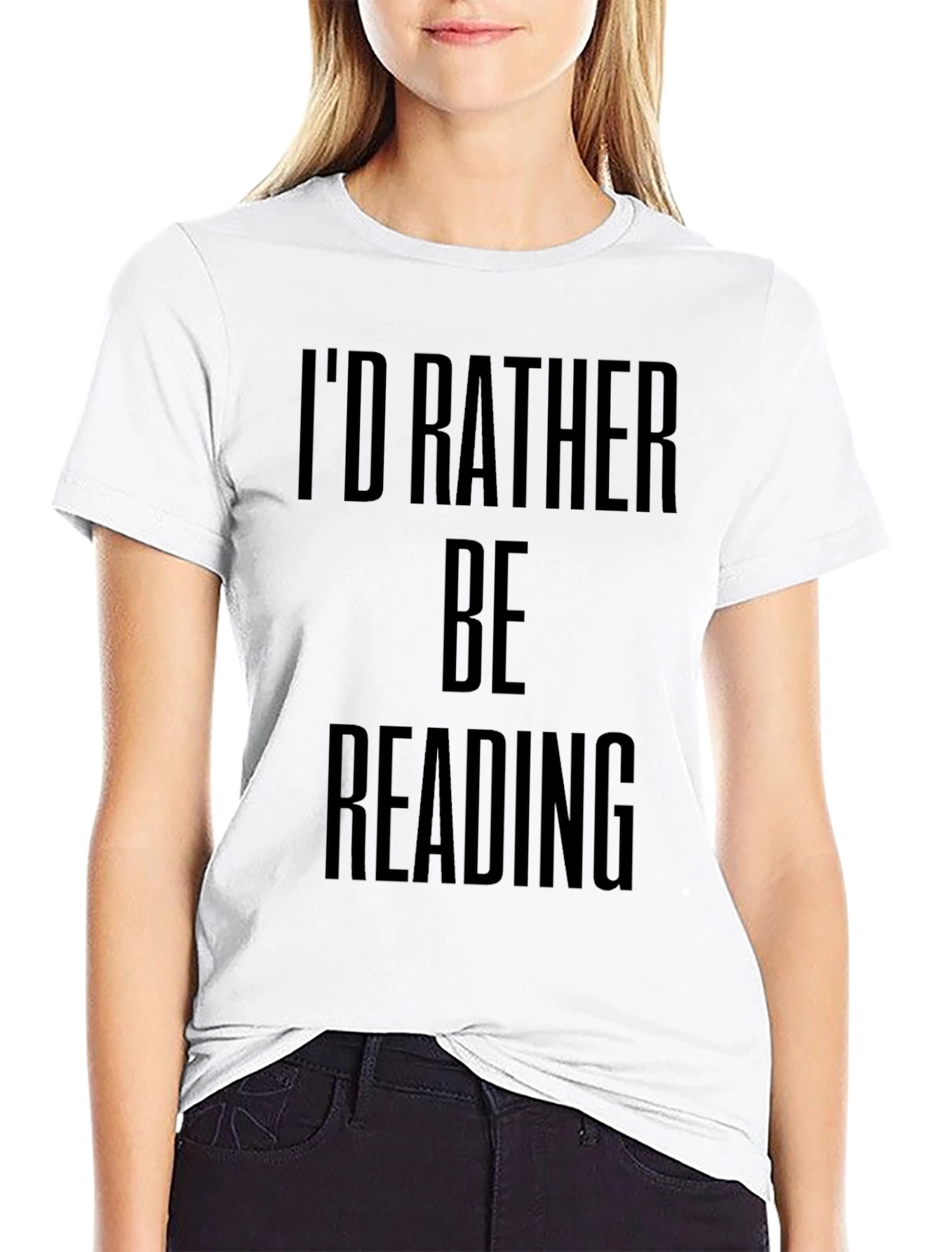 Id Rather Be Reading Black Graphic Tee