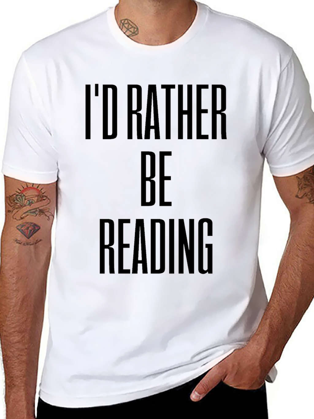 Id Rather Be Reading Black Graphic Tee