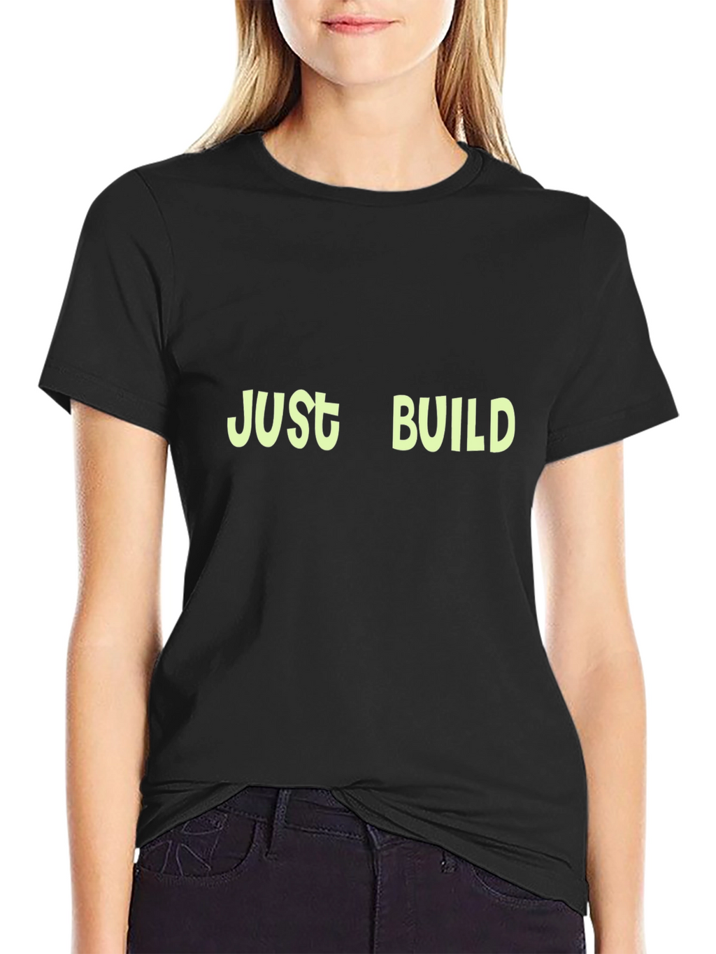 Just Build Black Tee - Gamer Style