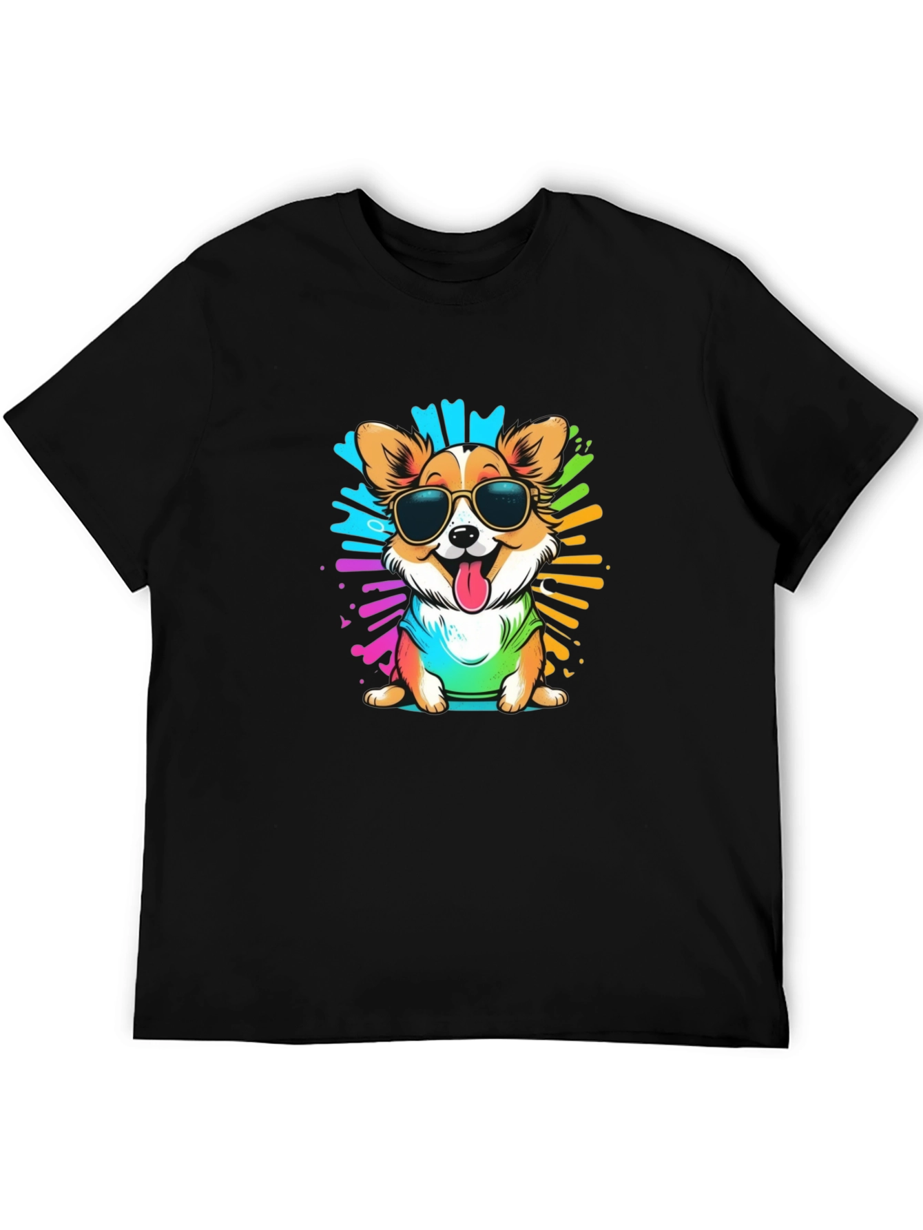 Cool Corgi Splash T-Shirt – Colorful Dog Lover Graphic Tee
