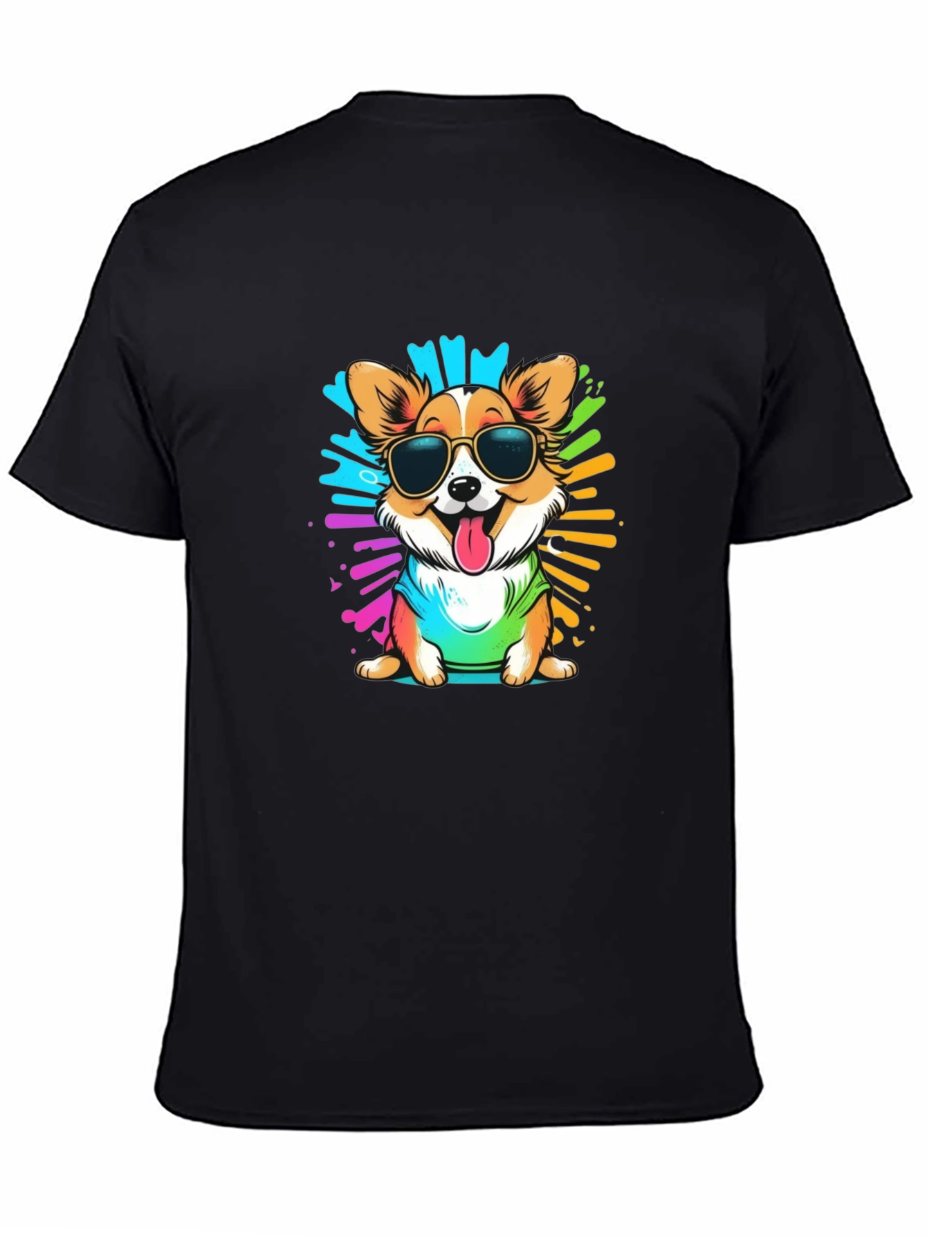 Cool Corgi Splash T-Shirt – Colorful Dog Lover Graphic Tee