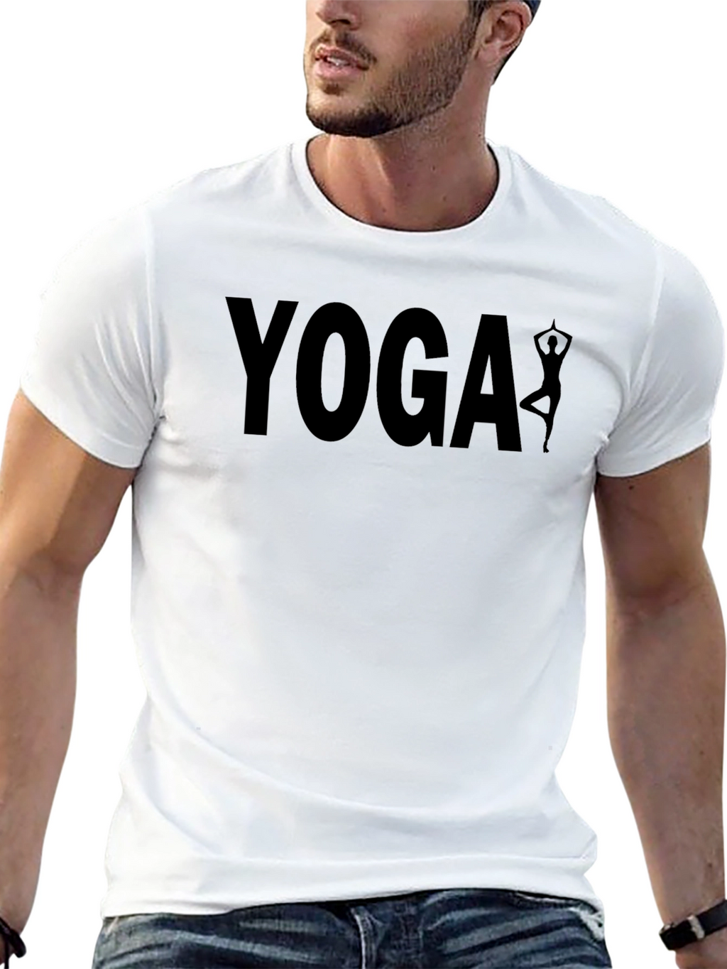 Yoga Graphic Tee - Black Soft Cotton