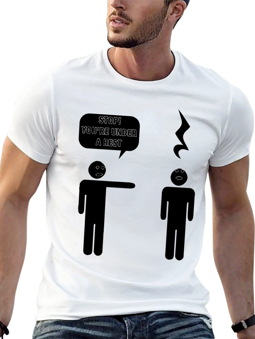 Funny Music Pun T-Shirt - Youre Under a Rest