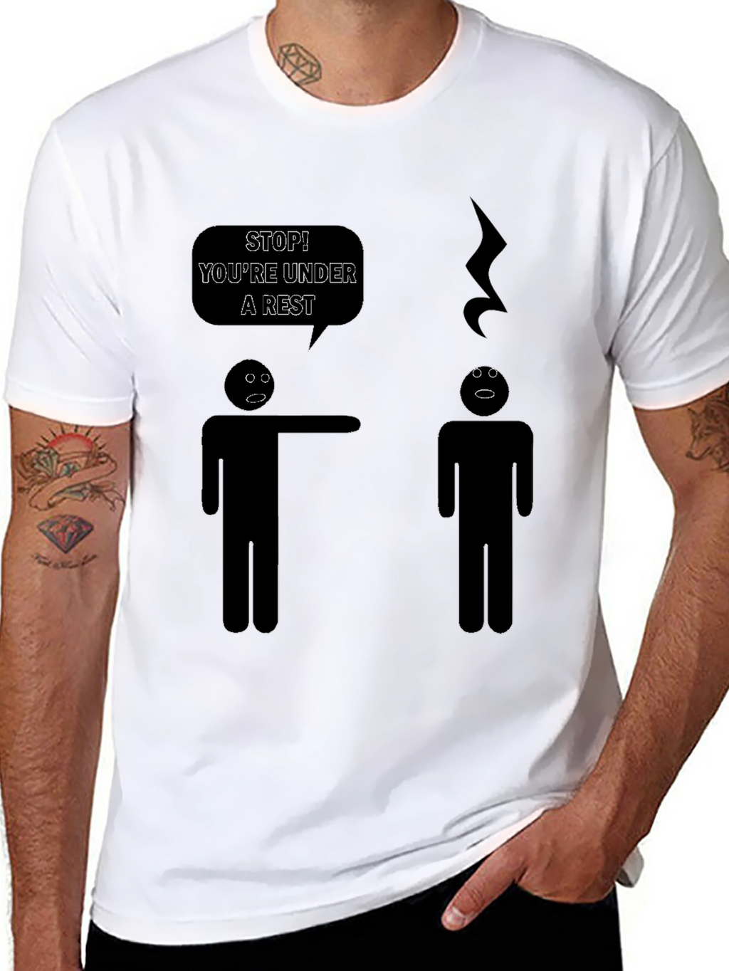 Funny Music Pun T-Shirt - Youre Under a Rest