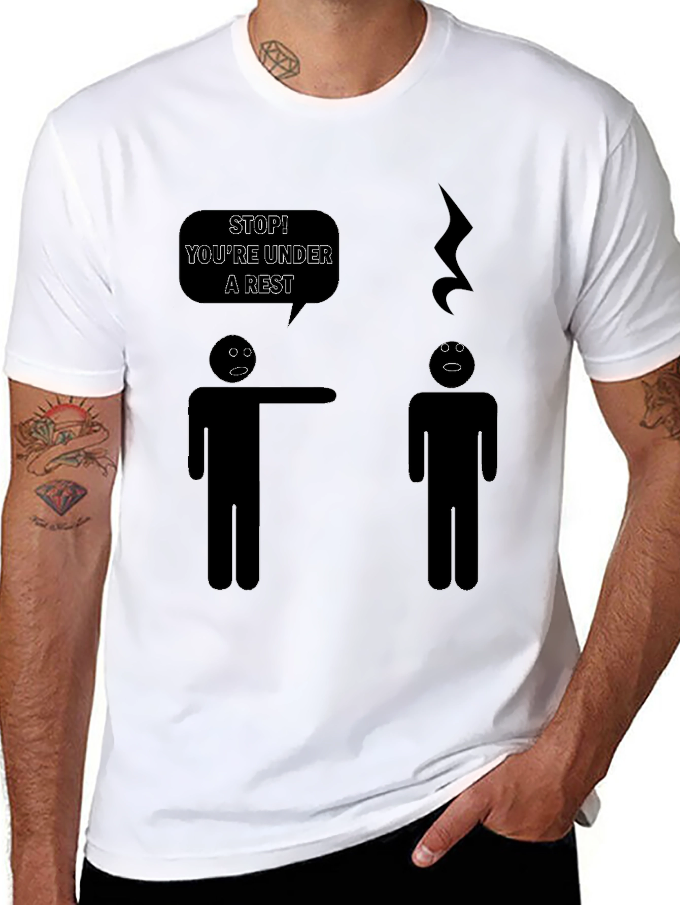 Funny Music Pun T-Shirt - Youre Under a Rest