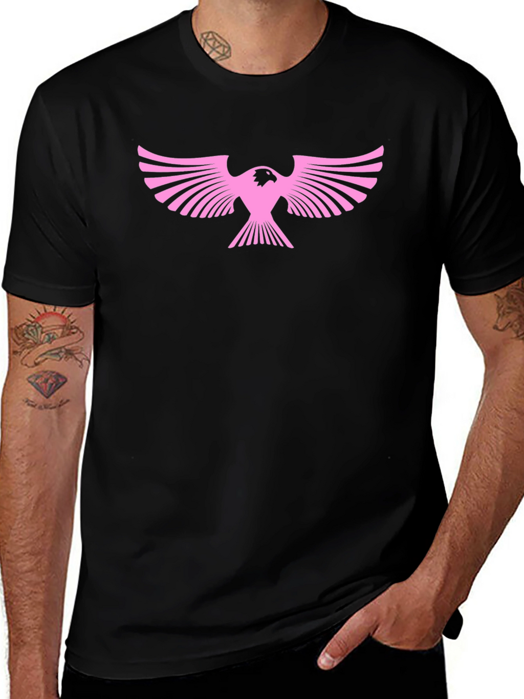 Pink Phoenix Black Tee