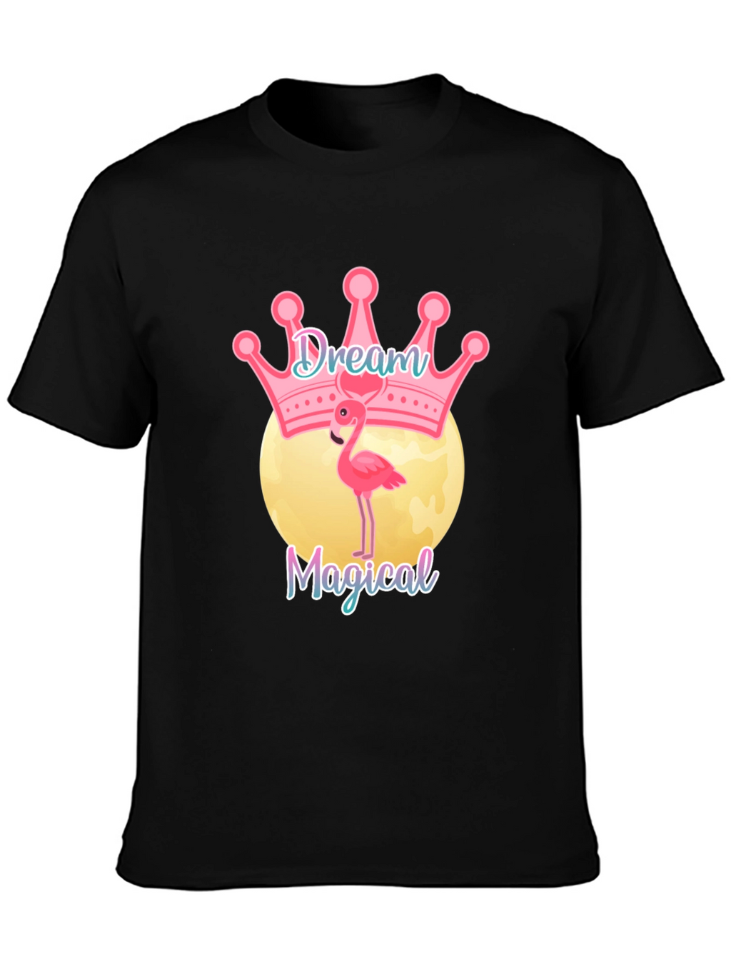 Dream Magical Flamingo T-Shirt - Black
