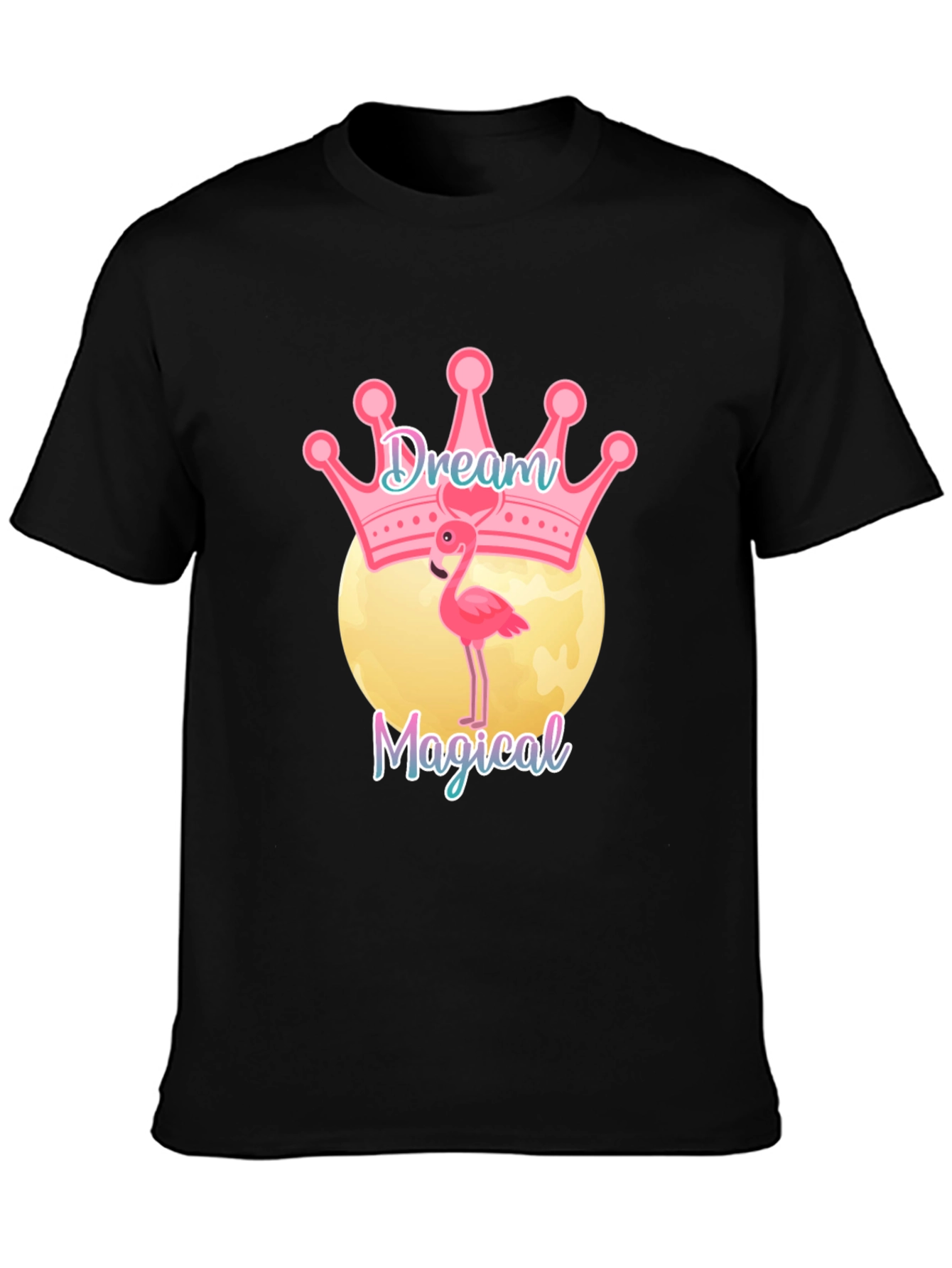 Dream Magical Flamingo T-Shirt - Black