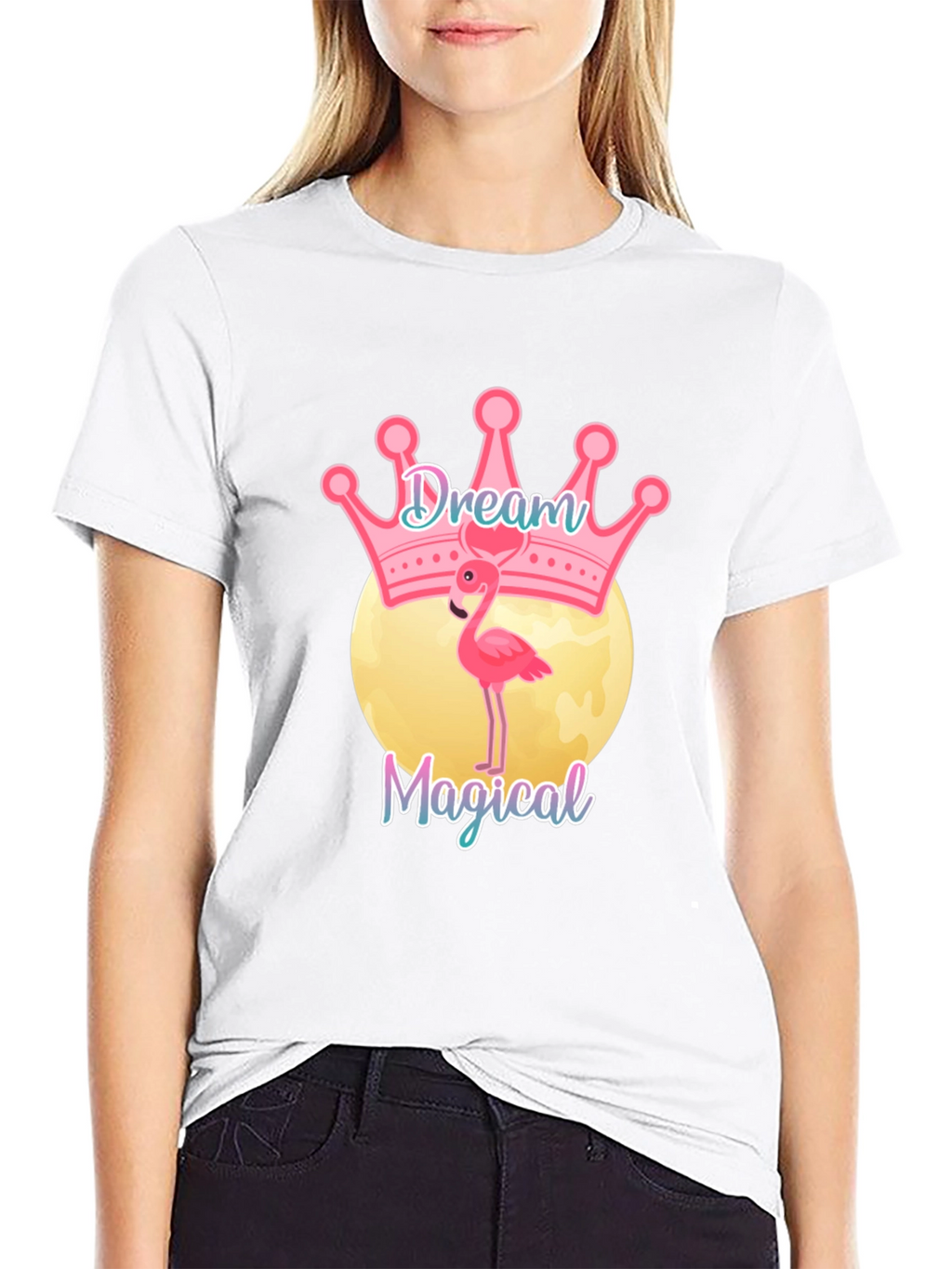 Dream Magical Flamingo T-Shirt - Black