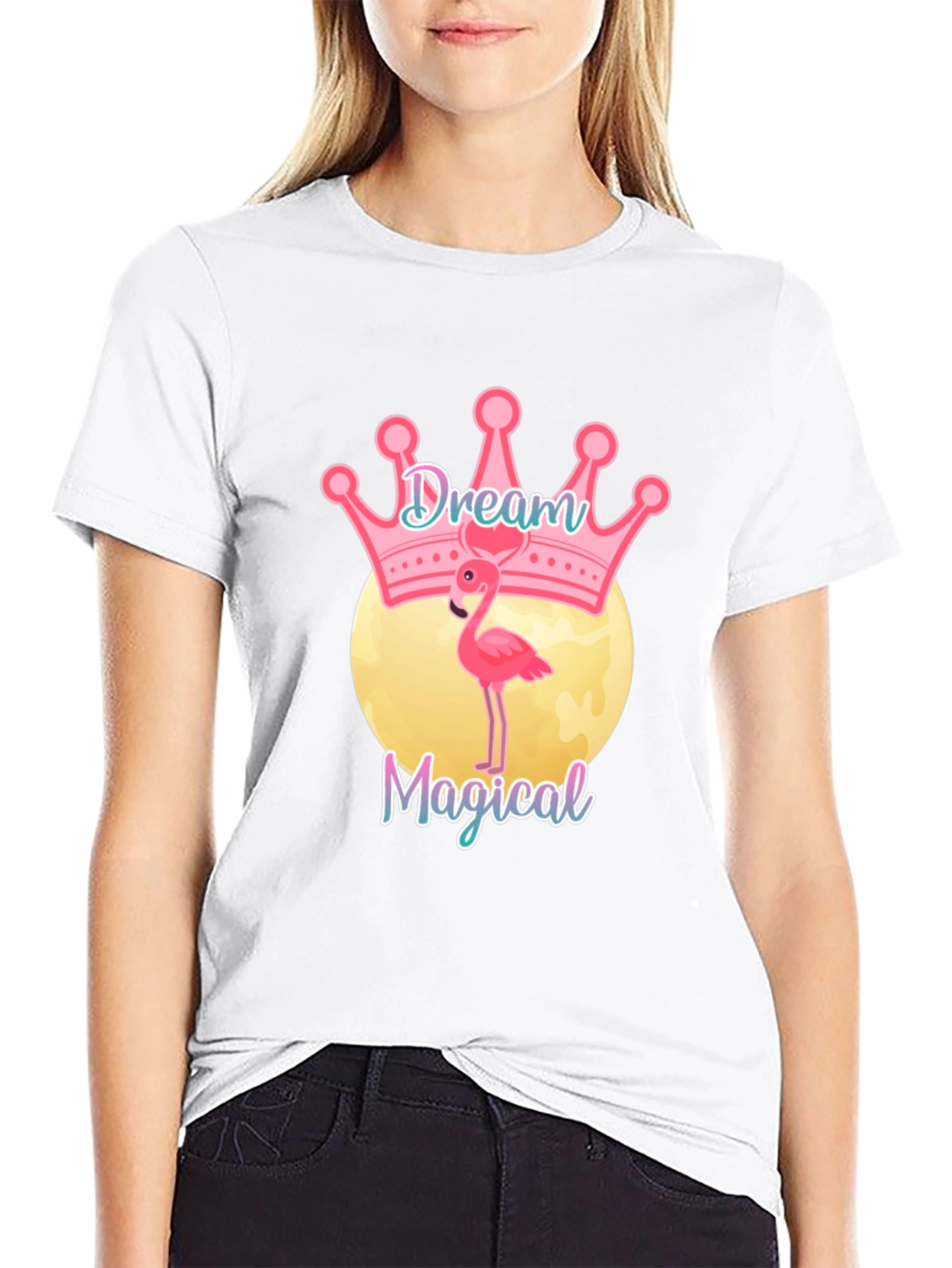Dream Magical Flamingo T-Shirt - Black