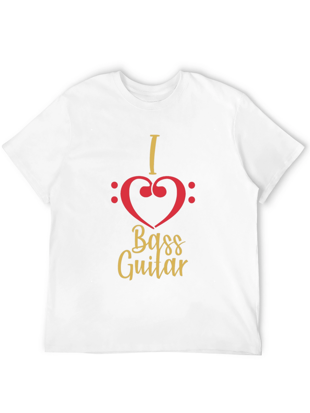 I Heart Bass Guitar Black T-Shirt