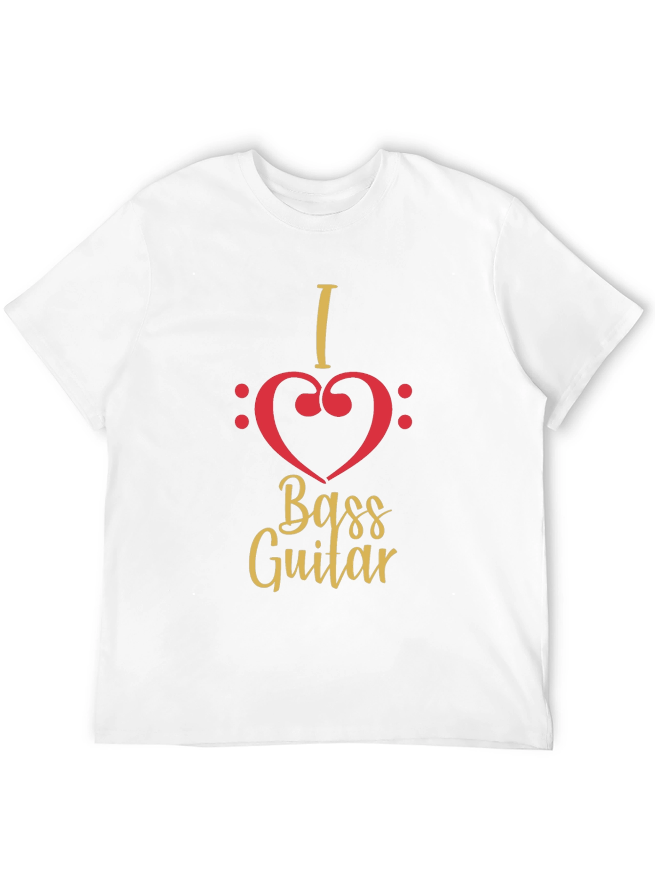 I Heart Bass Guitar Black T-Shirt