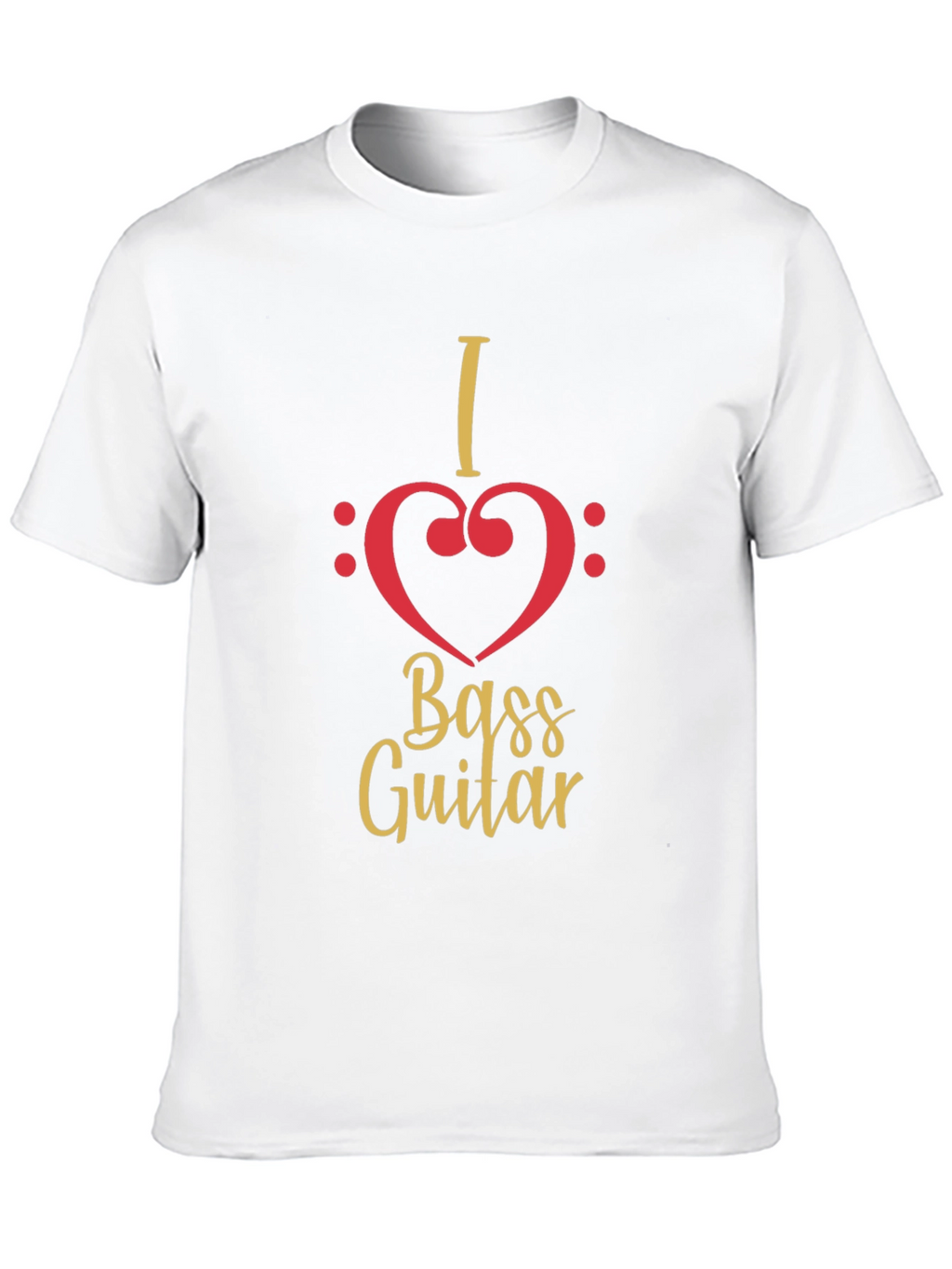 I Heart Bass Guitar Black T-Shirt