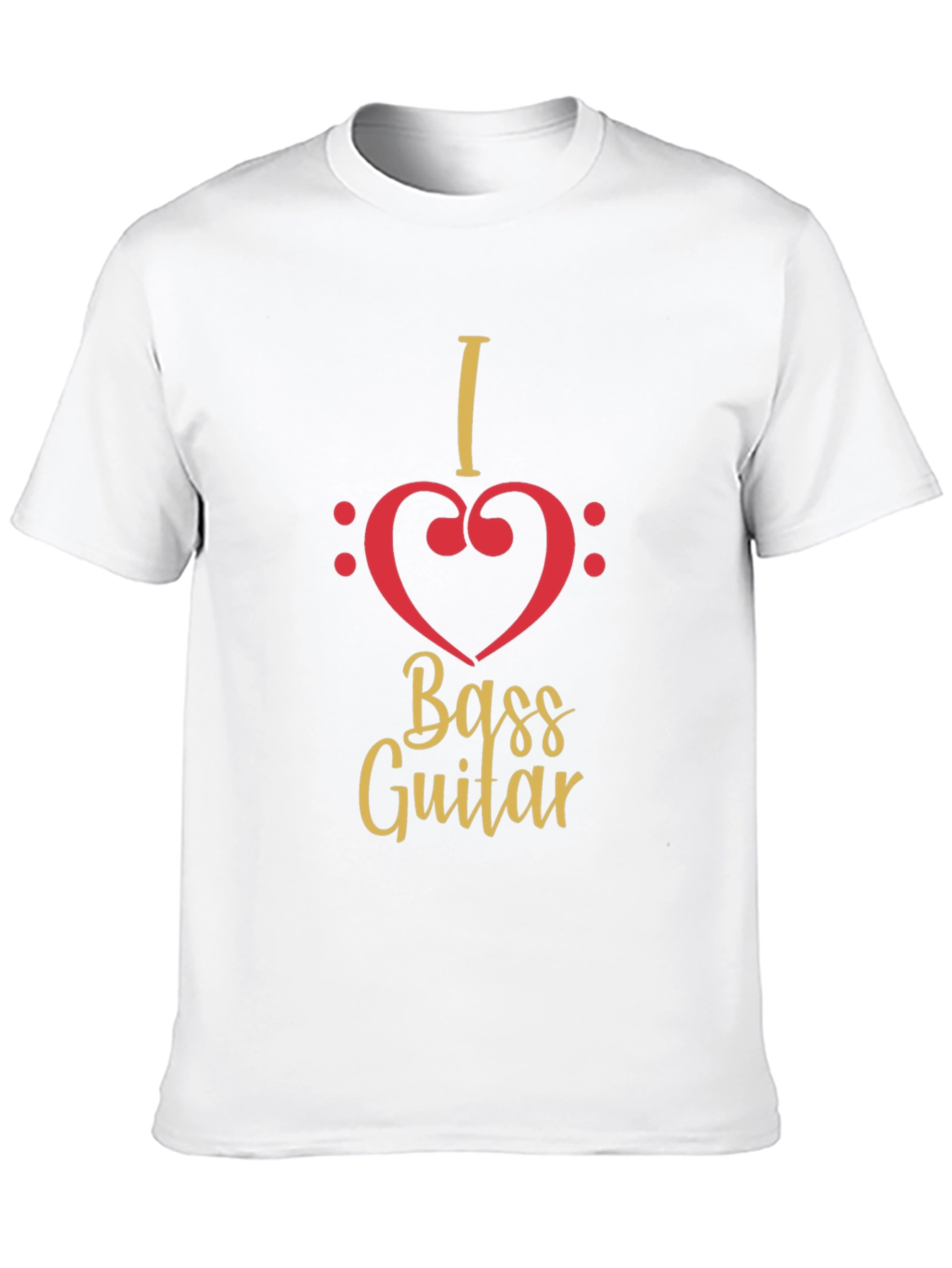 I Heart Bass Guitar Black T-Shirt