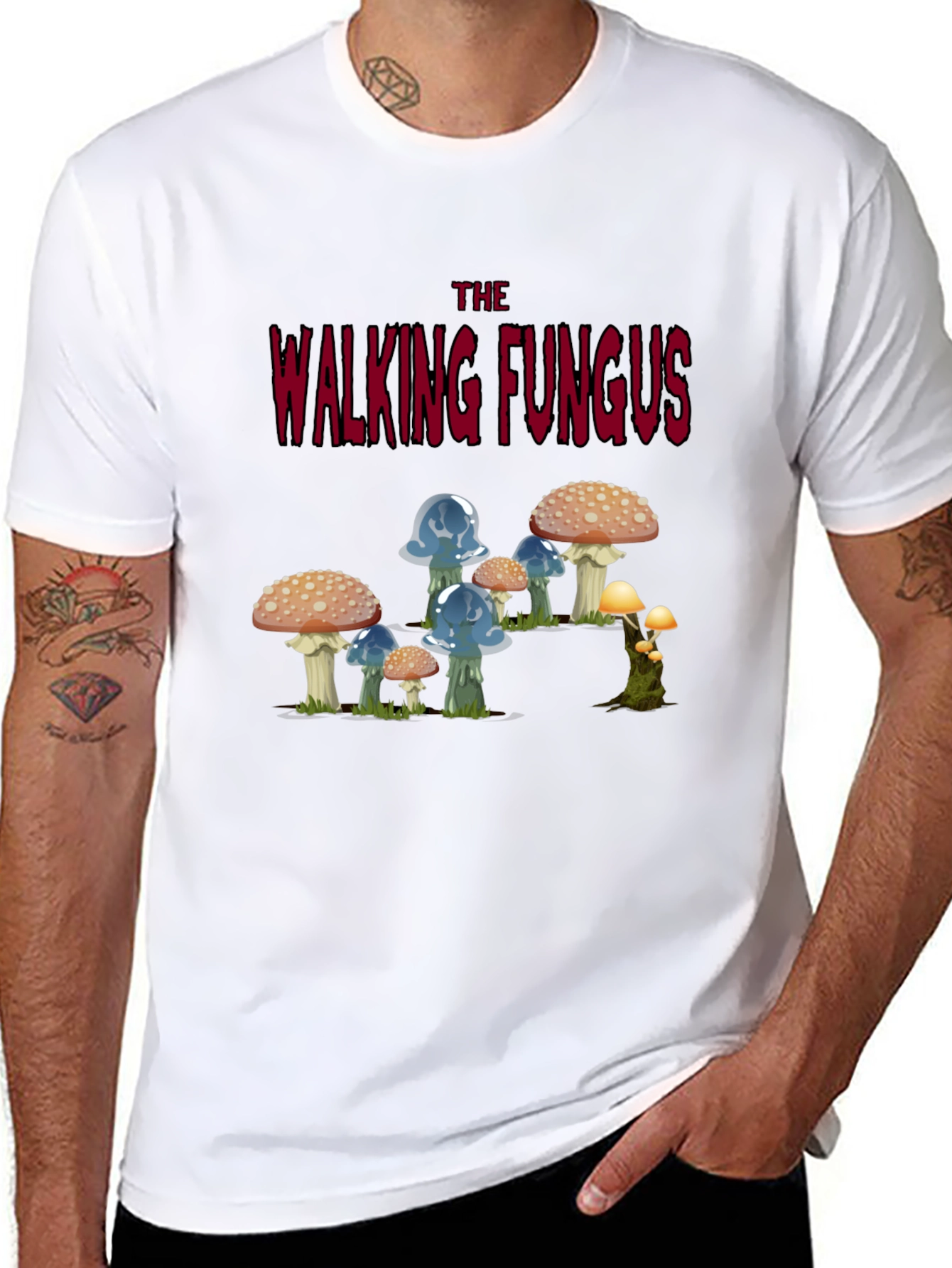 Walking Fungus Graphic Tee - Dark Humor T-Shirt