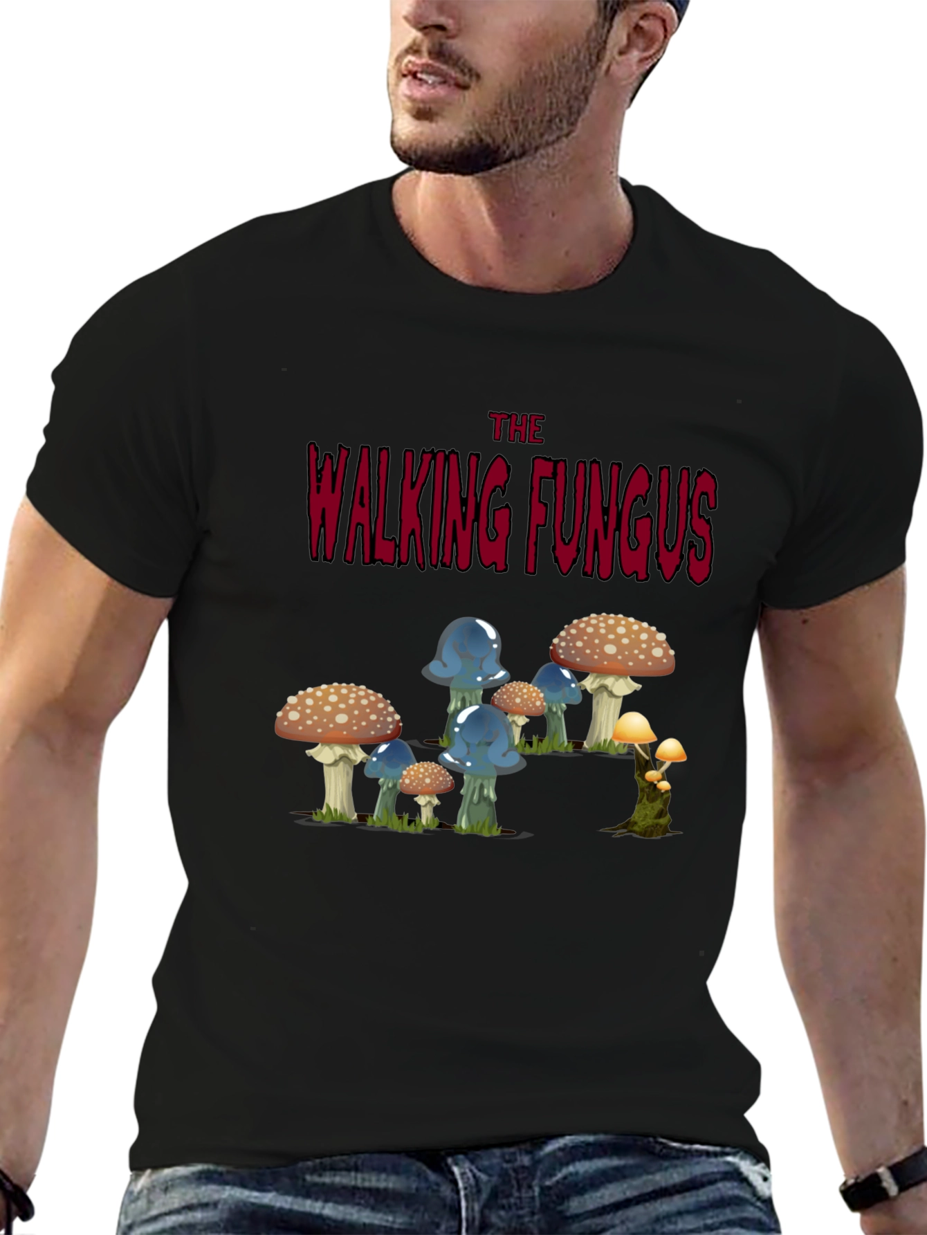 Walking Fungus Graphic Tee - Dark Humor T-Shirt