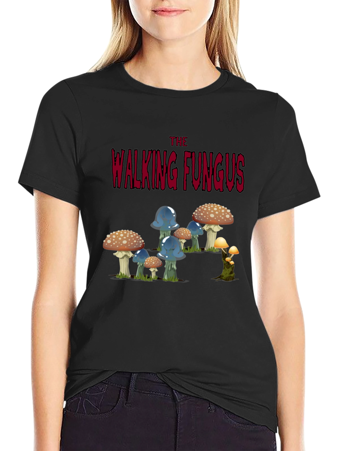 Walking Fungus Graphic Tee - Dark Humor T-Shirt