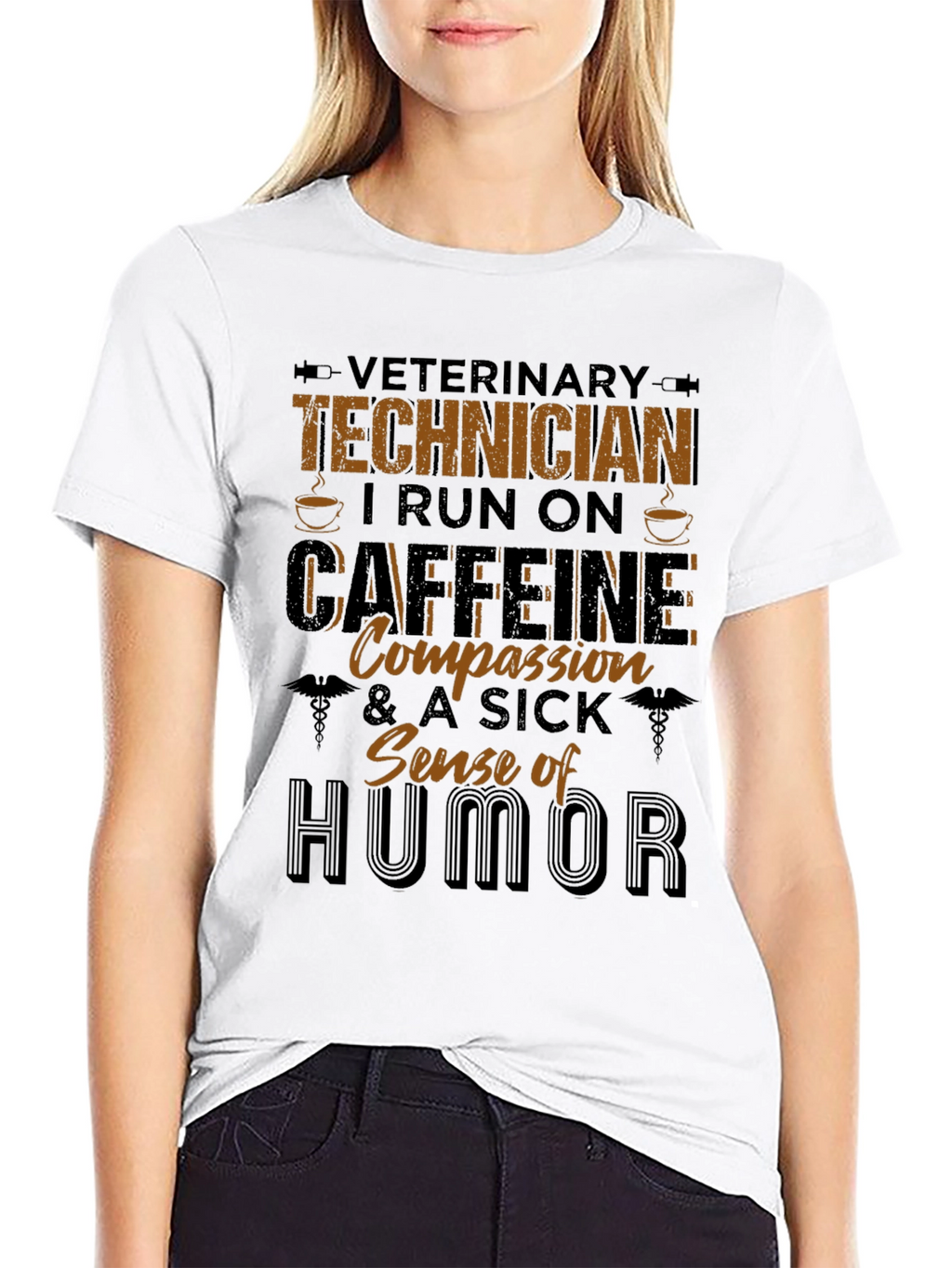 Veterinary Technician Caffeine & Humor T-Shirt