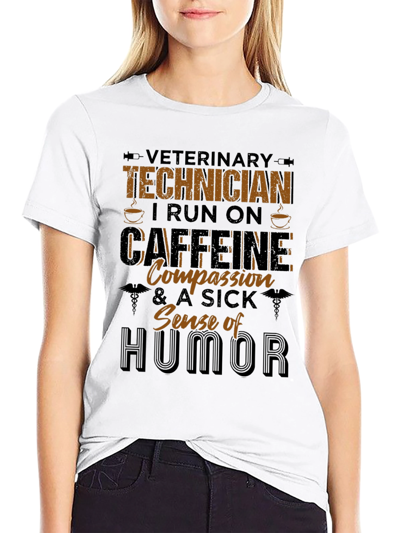 Veterinary Technician Caffeine & Humor T-Shirt